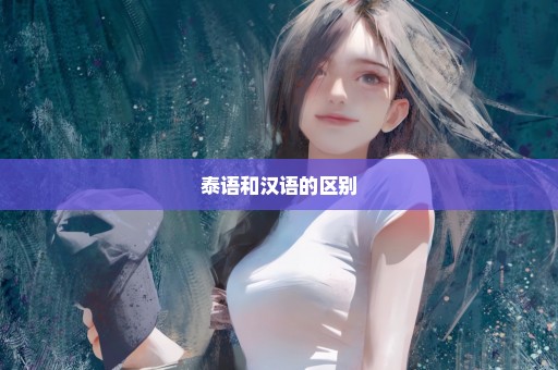 泰语和汉语的区别