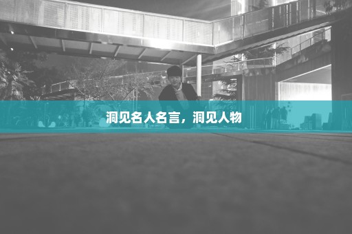 洞见名人名言，洞见人物 