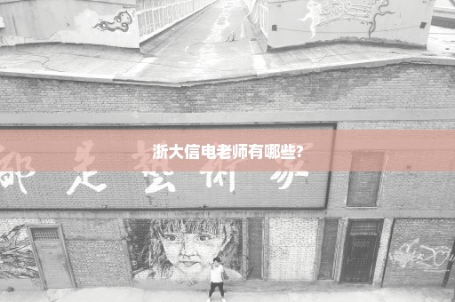 浙大信电老师有哪些?