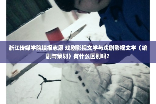 浙江传媒学院填报志愿 戏剧影视文学与戏剧影视文学（编剧与策划）有什么区别吗？