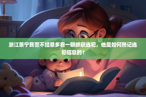 浙江景宁民警不经意多看一眼抓获逃犯，他是如何熟记逃犯信息的？