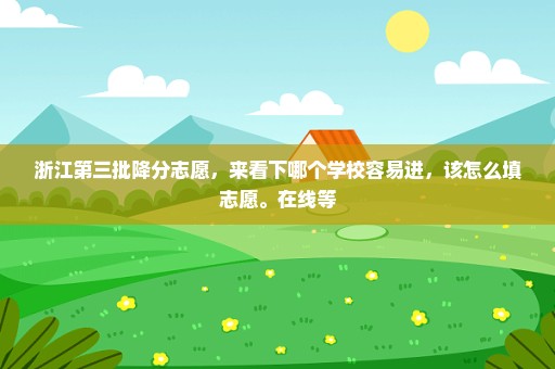 浙江第三批降分志愿，来看下哪个学校容易进，该怎么填志愿。在线等