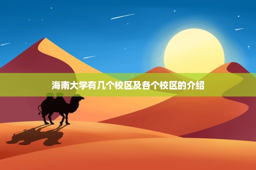 海南大学有几个校区及各个校区的介绍