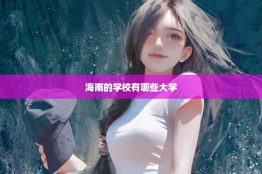 海南的学校有哪些大学