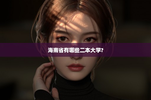 海南省有哪些二本大学?