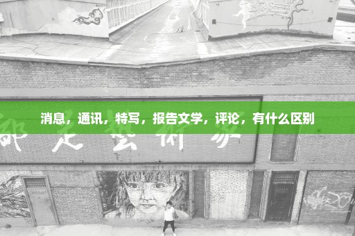 消息，通讯，特写，报告文学，评论，有什么区别