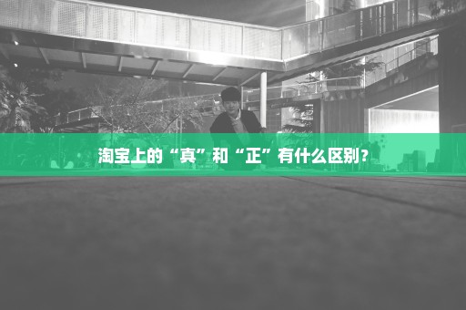 淘宝上的“真”和“正”有什么区别？