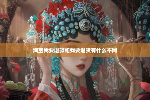 淘宝我要退款和我要退货有什么不同