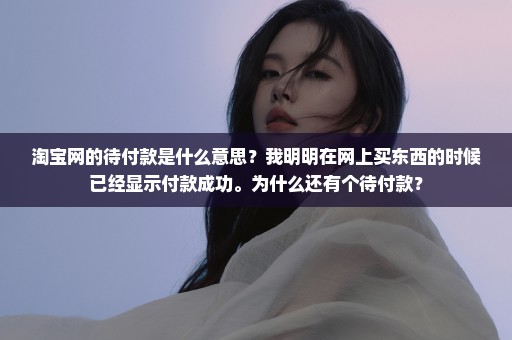 淘宝网的待付款是什么意思？我明明在网上买东西的时候已经显示付款成功。为什么还有个待付款？