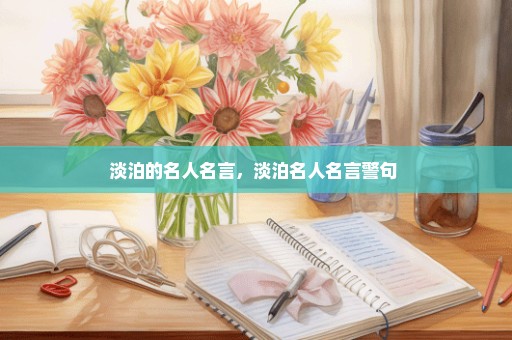 淡泊的名人名言，淡泊名人名言警句 