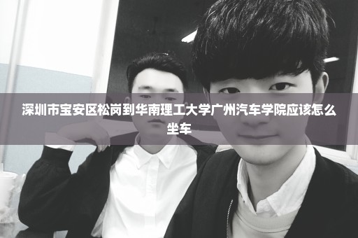 深圳市宝安区松岗到华南理工大学广州汽车学院应该怎么坐车