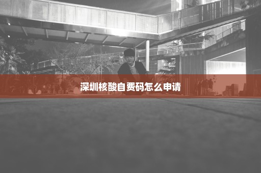 深圳核酸自费码怎么申请