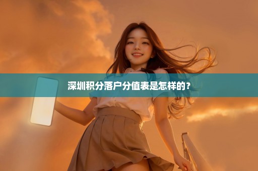 深圳积分落户分值表是怎样的？