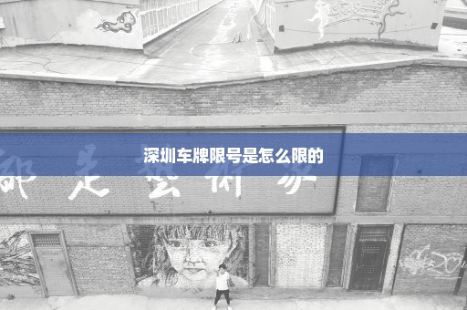 深圳车牌限号是怎么限的