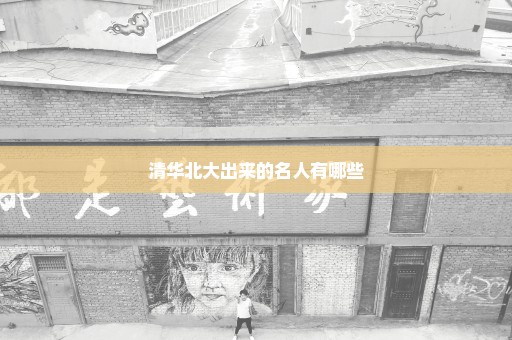 清华北大出来的名人有哪些
