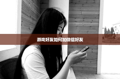 游戏好友如何加微信好友