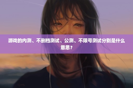 游戏的内测、不删档测试、公测、不限号测试分别是什么意思？