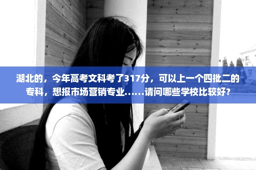 湖北的，今年高考文科考了317分，可以上一个四批二的专科，想报市场营销专业……请问哪些学校比较好？