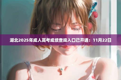 湖北2025年成人高考成绩查询入口已开通：11月22日