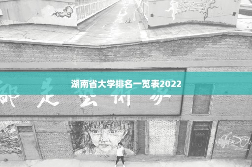 湖南省大学排名一览表2022