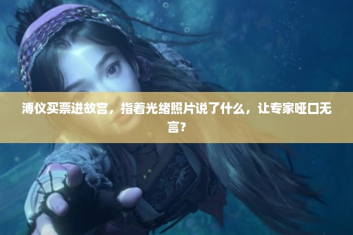 溥仪买票进故宫，指着光绪照片说了什么，让专家哑口无言？