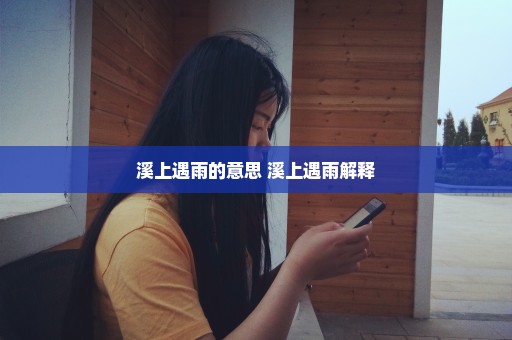 溪上遇雨的意思 溪上遇雨解释