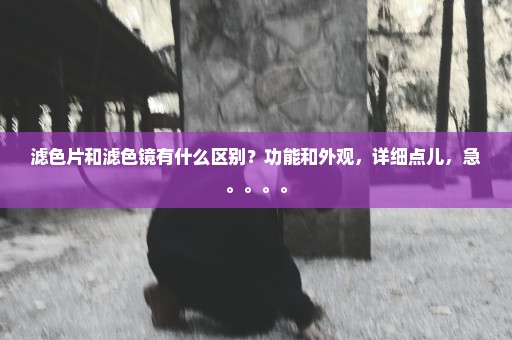 滤色片和滤色镜有什么区别？功能和外观，详细点儿，急。。。。