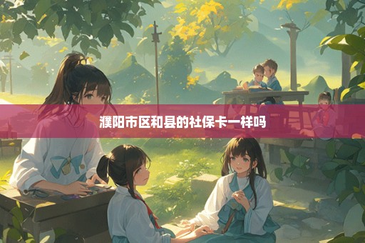濮阳市区和县的社保卡一样吗