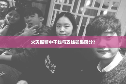 火灾报警中干线与支线如果区分？