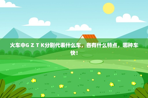 火车中G Z T K分别代表什么车，各有什么特点，哪种车快！