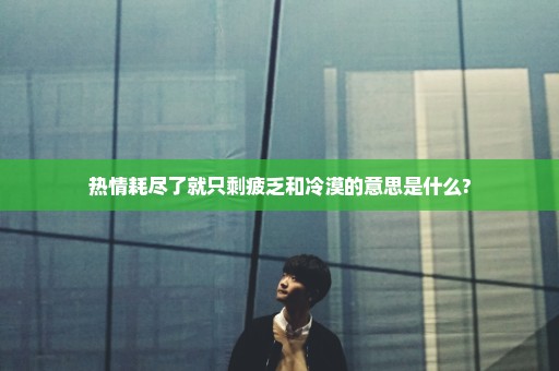 热情耗尽了就只剩疲乏和冷漠的意思是什么?