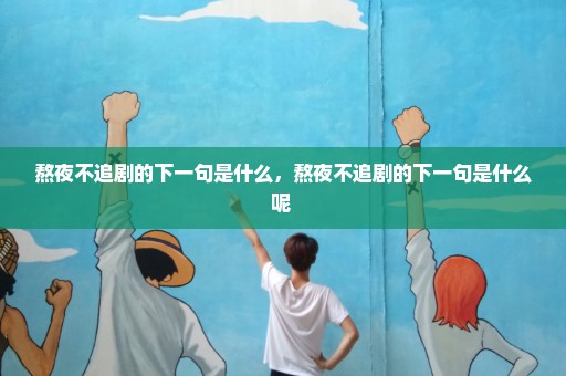 熬夜不追剧的下一句是什么，熬夜不追剧的下一句是什么呢 