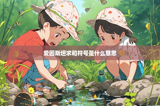 爱因斯坦求和符号是什么意思