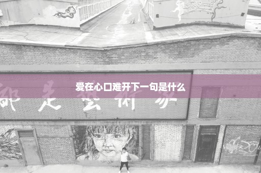 爱在心口难开下一句是什么