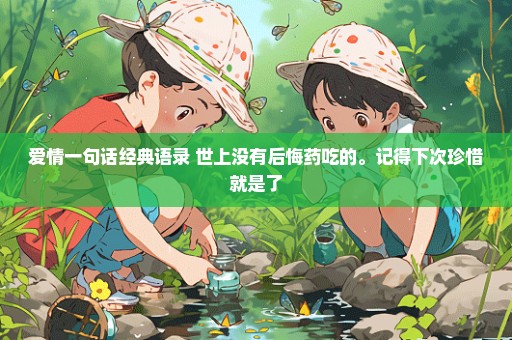 爱情一句话经典语录 世上没有后悔药吃的。记得下次珍惜就是了