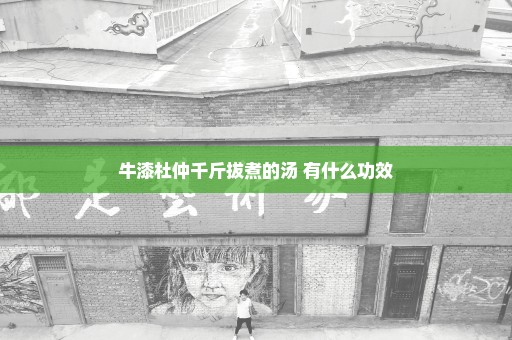 牛漆杜仲千斤拔煮的汤 有什么功效