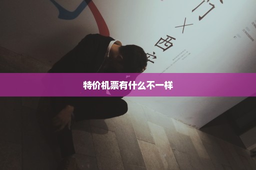 特价机票有什么不一样