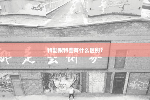 特勤跟特警有什么区别？