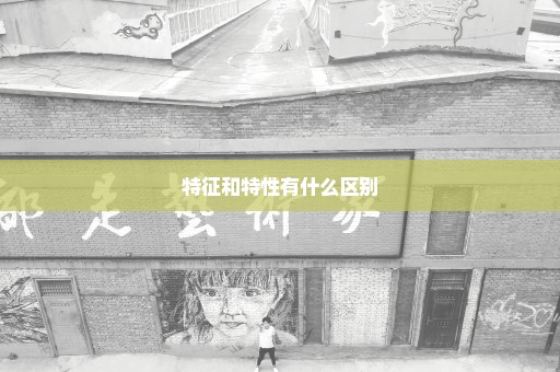 特征和特性有什么区别
