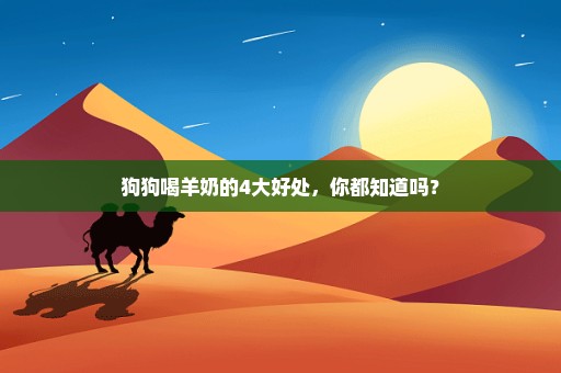 狗狗喝羊奶的4大好处，你都知道吗？