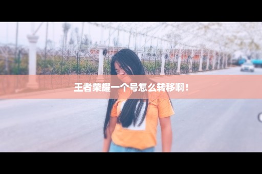王者荣耀一个号怎么转移啊！