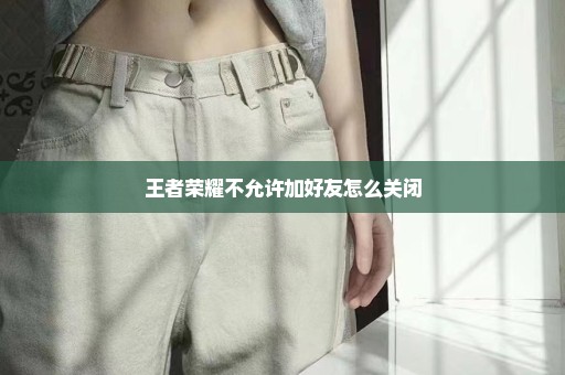 王者荣耀不允许加好友怎么关闭