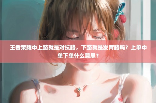 王者荣耀中上路就是对抗路，下路就是发育路吗？上单中单下单什么意思？