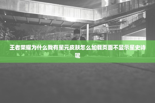 王者荣耀为什么我有星元皮肤怎么加载页面不显示星史诗呢