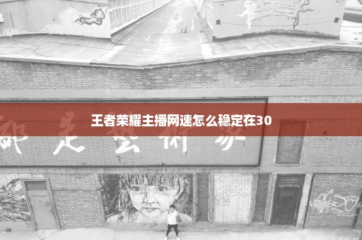 王者荣耀主播网速怎么稳定在30