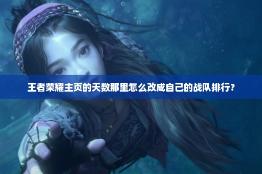 王者荣耀主页的天数那里怎么改成自己的战队排行？