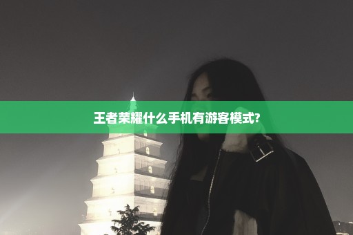 王者荣耀什么手机有游客模式?