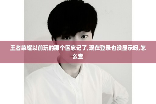 王者荣耀以前玩的那个区忘记了,现在登录也没显示呀,怎么查