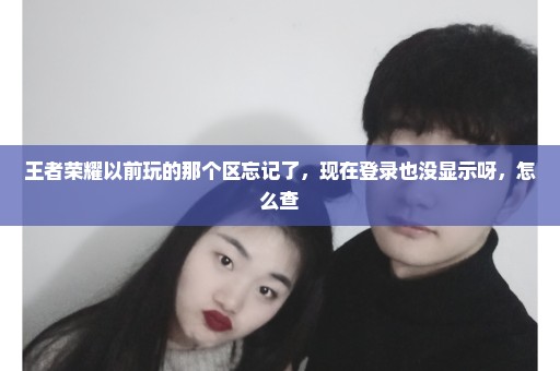 王者荣耀以前玩的那个区忘记了，现在登录也没显示呀，怎么查