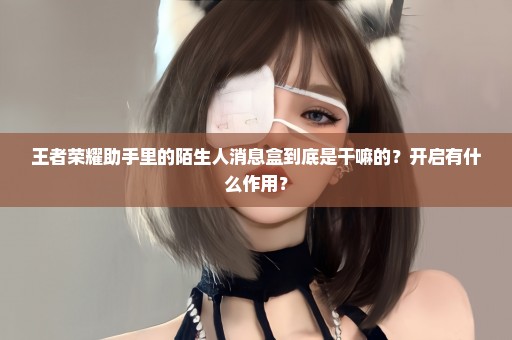 王者荣耀助手里的陌生人消息盒到底是干嘛的？开启有什么作用？